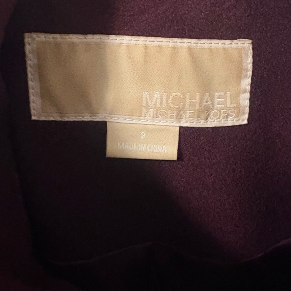 Burgundy and Black Women's Coat - Picture 3 of 4